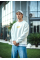 Kışlık Bisiklet Yaka Baskılı SweatShirt - Beyaz
