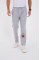 Oversize Üç İplik Baskılı Eşofman Pantolon - Gri