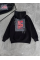 Uzun Kol Kapşonlu Ön Ve Arka Baskılı SweatShirt - Siyah Uzun Kol Kapşonlu Ön Ve Arka Baskılı SweatShirt - Siyah
