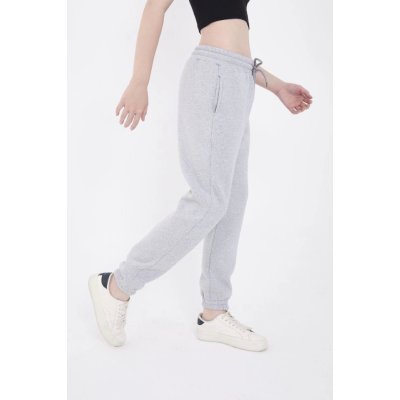 Lastikli Üç İplik Baskılı Eşofman Pantolon - Gri Lastikli Üç İplik Baskılı Eşofman Pantolon - Gri