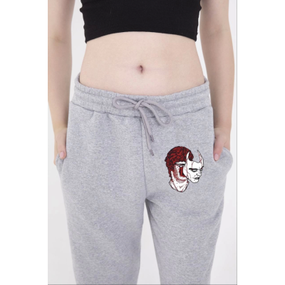Lastikli Baskılı Eşofman Pantolon - Gri Lastikli Baskılı Eşofman Pantolon - Gri
