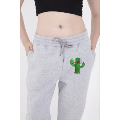 Lastikli Baskılı Eşofman Pantolon - Gri Lastikli Baskılı Eşofman Pantolon - Gri