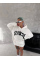 Unisex Üç İplik Kapşonlu Baskılı SweatShirt - Beyaz Unisex Üç İplik Kapşonlu Baskılı SweatShirt - Beyaz
