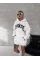 Unisex Üç İplik Kapşonlu Baskılı SweatShirt - Beyaz Unisex Üç İplik Kapşonlu Baskılı SweatShirt - Beyaz