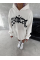 Unisex Üç İplik Kapşonlu Baskılı SweatShirt - Beyaz Unisex Üç İplik Kapşonlu Baskılı SweatShirt - Beyaz