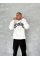 Unisex Üç İplik Kapşonlu Baskılı SweatShirt - Beyaz