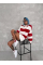 Unisex Üç İplik Parçalı Yakalı SweatShirt - Kırmızı Unisex Üç İplik Parçalı Yakalı SweatShirt - Kırmızı