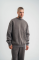 Unisex Uzun Kol Bisiklet Yaka Yıkamalı SweatShirt - Füme