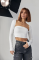 Kara Yaka Uzun Kollu Crop - Beyaz Kara Yaka Uzun Kollu Crop - Beyaz