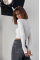 Kara Yaka Uzun Kollu Crop - Beyaz Kara Yaka Uzun Kollu Crop - Beyaz