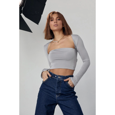 Kara Yaka Uzun Kollu Crop - Taş Kara Yaka Uzun Kollu Crop - Taş