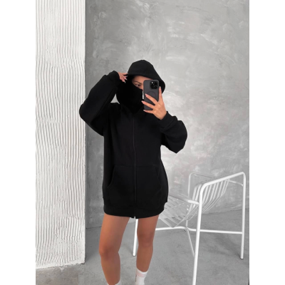 Samuray ZIP Fermuarlı Kapüşonlu SweatShirt- Siyah Samuray ZIP Fermuarlı Kapüşonlu SweatShirt- Siyah
