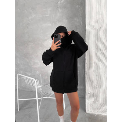 Samuray ZIP Fermuarlı Kapüşonlu SweatShirt- Siyah Samuray ZIP Fermuarlı Kapüşonlu SweatShirt- Siyah