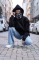 Samuray Kapşonlu ZIP Fermuarlı Çift Kapşonlu Nakışlı SweatShirt- Siyah Samuray Kapşonlu ZIP Fermuarlı Çift Kapşonlu Nakışlı SweatShirt- Siyah