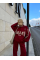 Üç İplik Yakalı Sweat Baggy Pantalonlu Takım - Bordo Üç İplik Yakalı Sweat Baggy Pantalonlu Takım - Bordo