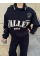 Üç İplik Yakalı Sweat Baggy Pantalonlu Takım - Siyah Üç İplik Yakalı Sweat Baggy Pantalonlu Takım - Siyah