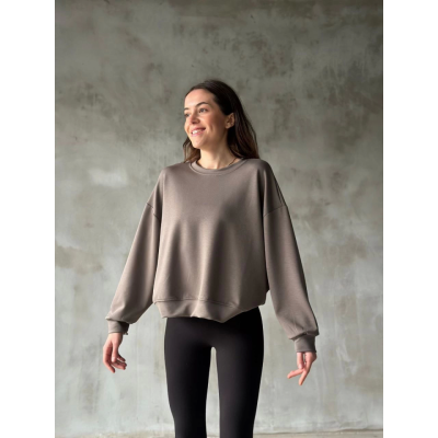 Osy Modal Yumuşak Dokulu Kumaş Bisiklet Yaka Oversize Sweatshirt - Gri Osy Modal Yumuşak Dokulu Kumaş Bisiklet Yaka Oversize Sweatshirt - Gri