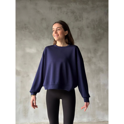 Osy Modal Yumuşak Dokulu Kumaş Bisiklet Yaka Oversize Sweatshirt - Lacivert Osy Modal Yumuşak Dokulu Kumaş Bisiklet Yaka Oversize Sweatshirt - Lacivert