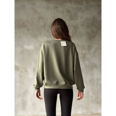 Osy Modal Yumuşak Dokulu Kumaş Bisiklet Yaka Oversize Sweatshirt - Haki Osy Modal Yumuşak Dokulu Kumaş Bisiklet Yaka Oversize Sweatshirt - Haki