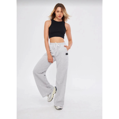 İki Iplik Bol Paça Eşofman Pantalon - Gri İki Iplik Bol Paça Eşofman Pantalon - Gri