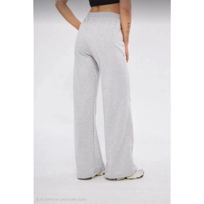 İki Iplik Bol Paça Eşofman Pantalon - Gri İki Iplik Bol Paça Eşofman Pantalon - Gri