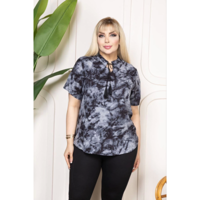 Bebe Yaka Püskül Detaylı Bluz- Desenli Bebe Yaka Püskül Detaylı Bluz- Desenli