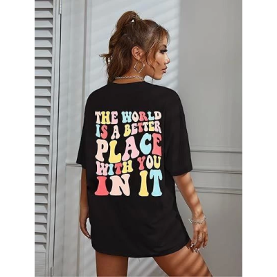 Bisiklet Yaka Baskılı T-shirt - Siyah Bisiklet Yaka Baskılı T-shirt - Siyah