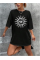 Bisiklet Yaka Baskılı T-shirt - Siyah Bisiklet Yaka Baskılı T-shirt - Siyah