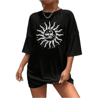 Bisiklet Yaka Baskılı T-shirt - Siyah Bisiklet Yaka Baskılı T-shirt - Siyah