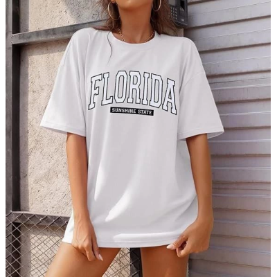 Bisiklet Yaka Baskılı T-shirt - Beyaz Bisiklet Yaka Baskılı T-shirt - Beyaz