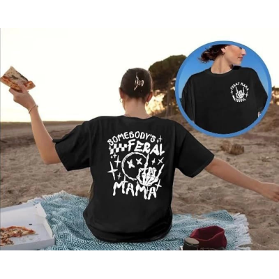 Bisiklet Yaka Baskılı T-shirt - Siyah Bisiklet Yaka Baskılı T-shirt - Siyah