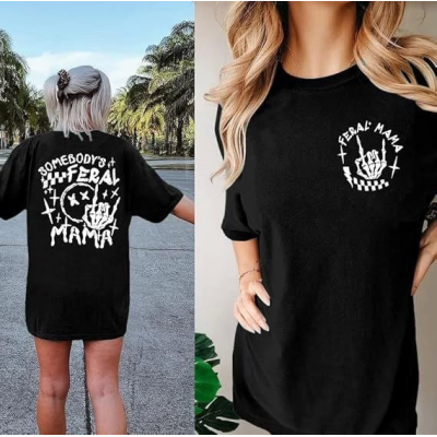 Bisiklet Yaka Baskılı T-shirt - Siyah Bisiklet Yaka Baskılı T-shirt - Siyah