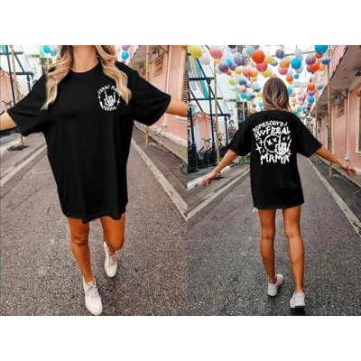 Bisiklet Yaka Baskılı T-shirt - Siyah Bisiklet Yaka Baskılı T-shirt - Siyah
