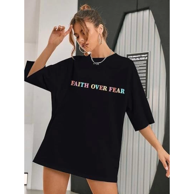 Bisiklet Yaka Baskılı T-shirt - Siyah Bisiklet Yaka Baskılı T-shirt - Siyah