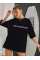 Bisiklet Yaka Baskılı T-shirt - Siyah Bisiklet Yaka Baskılı T-shirt - Siyah