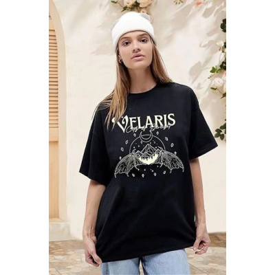 Bisiklet Yaka Baskılı T-shirt - Siyah Bisiklet Yaka Baskılı T-shirt - Siyah