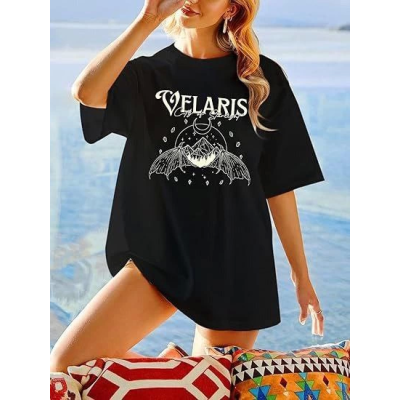 Bisiklet Yaka Baskılı T-shirt - Siyah Bisiklet Yaka Baskılı T-shirt - Siyah