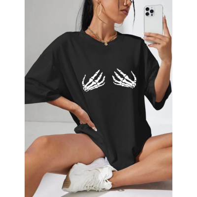 Baskılı T-shirt - Siyah Baskılı T-shirt - Siyah
