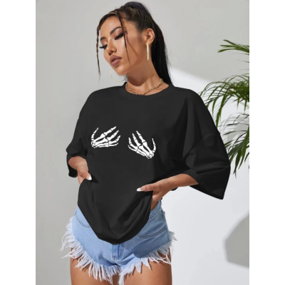 Baskılı T-shirt - Siyah Baskılı T-shirt - Siyah
