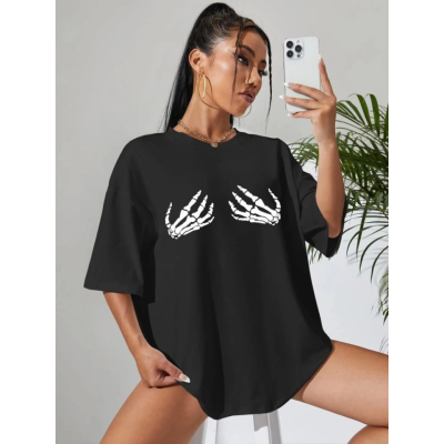 Baskılı T-shirt - Siyah Baskılı T-shirt - Siyah