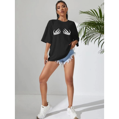 Baskılı T-shirt - Siyah Baskılı T-shirt - Siyah