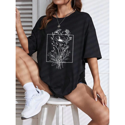 Baskılı T-shirt - Siyah Baskılı T-shirt - Siyah