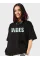 Baskılı Oversize T-shirt - Siyah
