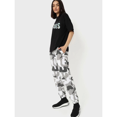 Baskılı Oversize T-shirt - Siyah Baskılı Oversize T-shirt - Siyah