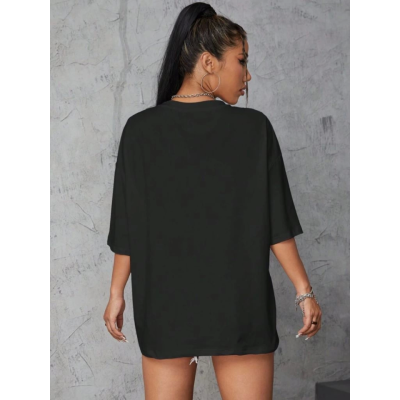 Baskılı Oversize T-shirt - Siyah Baskılı Oversize T-shirt - Siyah
