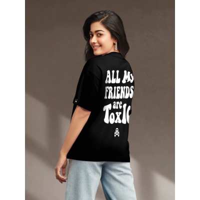 Baskılı Oversize T-shirt - Siyah Baskılı Oversize T-shirt - Siyah