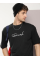 Erkek Baskılı Oversize T-shirt - Siyah