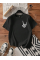 Erkek Baskılı Oversize T-shirt - Siyah