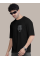 Erkek Baskılı Oversize T-shirt - Siyah