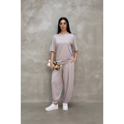 Osy Modal Yumuşak Dokulu Kumaş Oversize Bisiklet Yaka T-shirt Jogger Eşofman Altı Eşofman Takımı - Gri Osy Modal Yumuşak Dokulu Kumaş Oversize Bisiklet Yaka T-shirt Jogger Eşofman Altı Eşofman Takımı - Gri